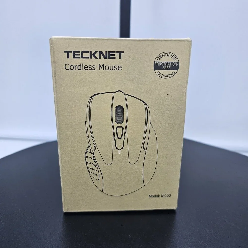Purple TECKNET Ergonomic Wireless Mouse Adjustable 2600 DPI 6 Buttons NIB